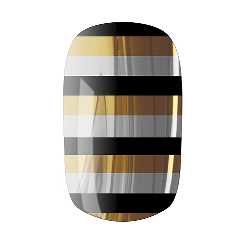 NAIL ROCK ll ネイルロックll デザイナーネイルラップ stripes gold silver black